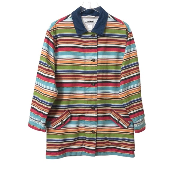 Back In The Saddle Jackets & Blazers - Southwestern Colorful Stripe Barn Utility Jacket Medium